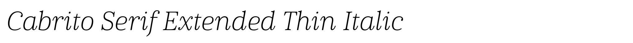 Cabrito Serif Extended Thin Italic image